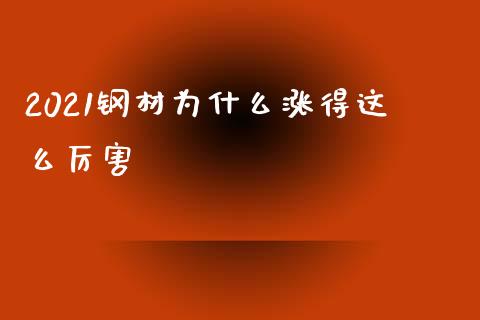 2021钢材为什么涨得这么厉害_https://m.jnbaishite.cn_期货研报_第1张