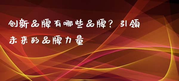 创新品牌有哪些品牌？引领未来的品牌力量_https://m.jnbaishite.cn_投资管理_第1张