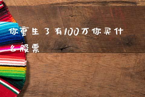 你重生了有100万你买什么股票_https://m.jnbaishite.cn_期货研报_第1张
