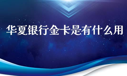 华夏银行金卡是有什么用_https://m.jnbaishite.cn_金融市场_第1张