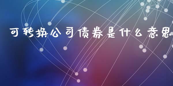 可转换公司债券是什么意思_https://m.jnbaishite.cn_金融市场_第1张