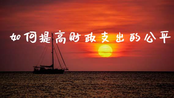 如何提高财政支出的公平_https://m.jnbaishite.cn_投资管理_第1张