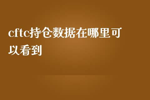 cftc持仓数据在哪里可以看到_https://m.jnbaishite.cn_期货研报_第1张