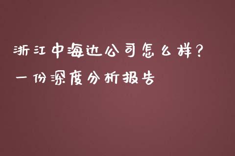 浙江中海达公司怎么样？ 一份深度分析报告_https://m.jnbaishite.cn_期货研报_第1张