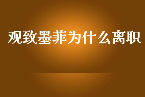 观致墨菲为什么离职_https://m.jnbaishite.cn_投资管理_第1张