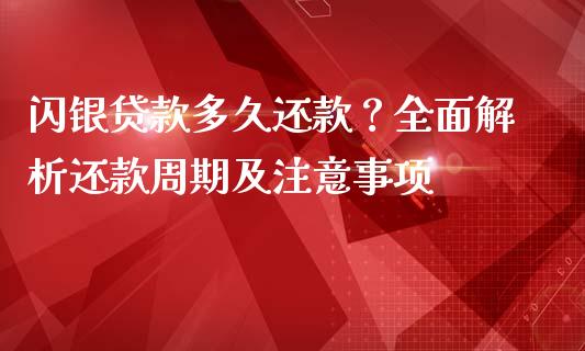 闪银贷款多久还款？全面解析还款周期及注意事项_https://m.jnbaishite.cn_投资管理_第1张