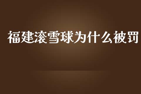 福建滚雪球为什么被罚_https://m.jnbaishite.cn_金融市场_第1张