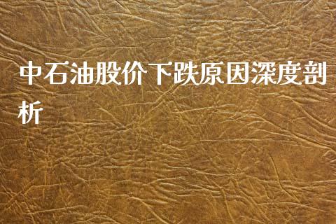 中石油股价下跌原因深度剖析_https://m.jnbaishite.cn_金融市场_第1张