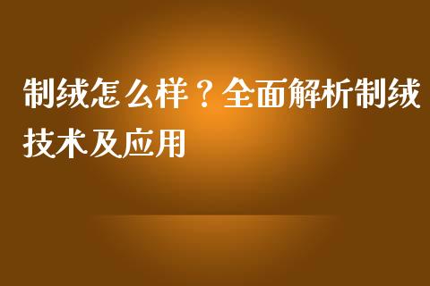 制绒怎么样？全面解析制绒技术及应用_https://m.jnbaishite.cn_金融市场_第1张
