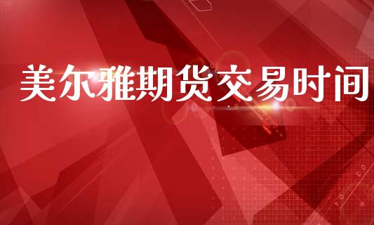 美尔雅期货交易时间_https://m.jnbaishite.cn_金融市场_第1张