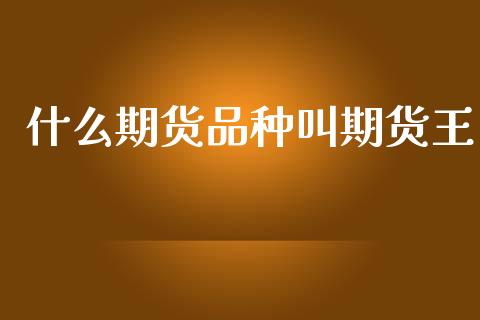 什么期货品种叫期货王_https://m.jnbaishite.cn_投资管理_第1张