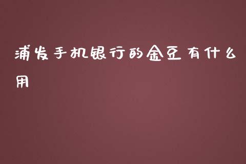 浦发手机银行的金豆有什么用_https://m.jnbaishite.cn_财经新闻_第1张