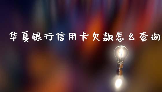 华夏银行信用卡欠款怎么查询_https://m.jnbaishite.cn_金融市场_第1张