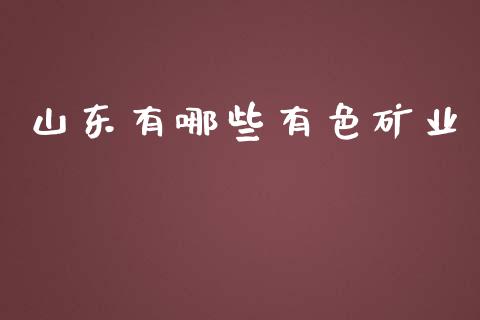 山东有哪些有色矿业_https://m.jnbaishite.cn_金融市场_第1张