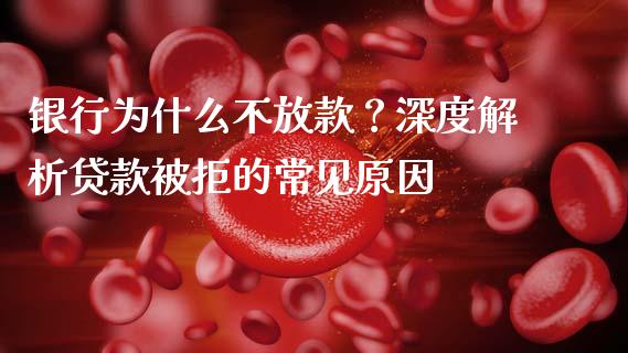 银行为什么不放款？深度解析贷款被拒的常见原因_https://m.jnbaishite.cn_金融市场_第1张