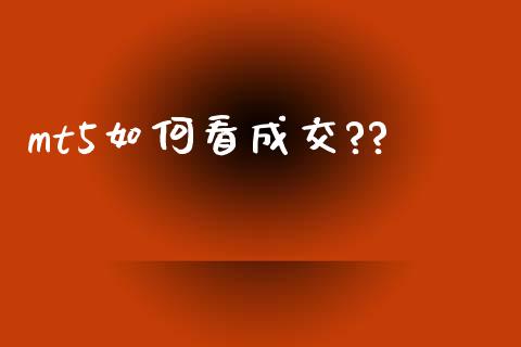 mt5如何看成交??_https://m.jnbaishite.cn_期货研报_第1张