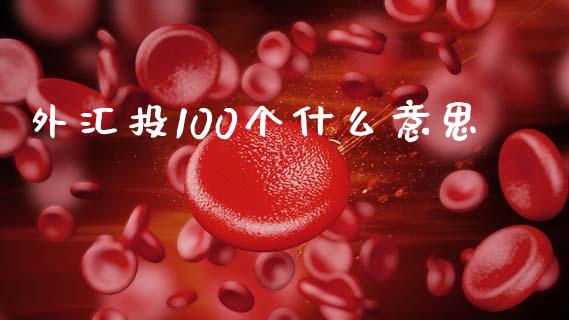 外汇投100个什么意思_https://m.jnbaishite.cn_期货研报_第1张
