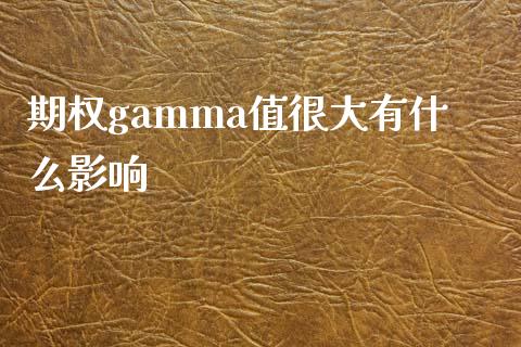 期权gamma值很大有什么影响_https://m.jnbaishite.cn_投资管理_第1张