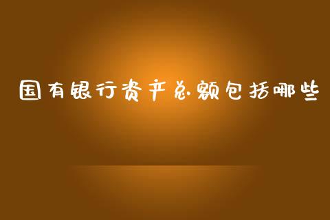 国有银行资产总额包括哪些_https://m.jnbaishite.cn_期货研报_第1张
