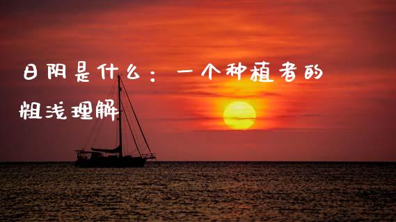 日阴是什么：一个种植者的粗浅理解_https://m.jnbaishite.cn_投资管理_第1张