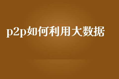 p2p如何利用大数据_https://m.jnbaishite.cn_金融市场_第1张