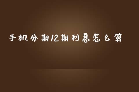 手机分期12期利息怎么算_https://m.jnbaishite.cn_财经新闻_第1张