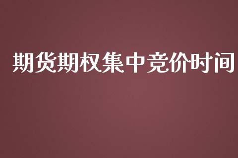 期货期权集中竞价时间_https://m.jnbaishite.cn_金融市场_第1张