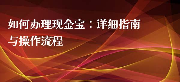 如何办理现金宝：详细指南与操作流程_https://m.jnbaishite.cn_财经新闻_第1张