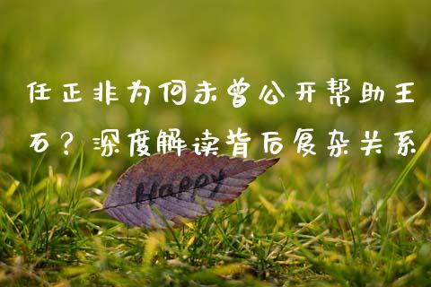 任正非为何未曾公开帮助王石？深度解读背后复杂关系_https://m.jnbaishite.cn_财经新闻_第1张