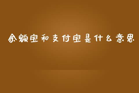 余额宝和支付宝是什么意思_https://m.jnbaishite.cn_财经新闻_第1张