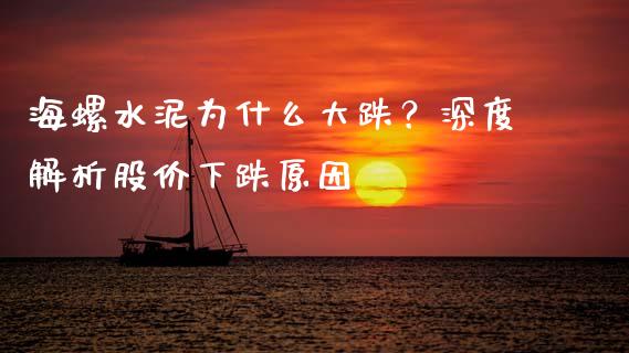 海螺水泥为什么大跌？深度解析股价下跌原因_https://m.jnbaishite.cn_期货研报_第1张