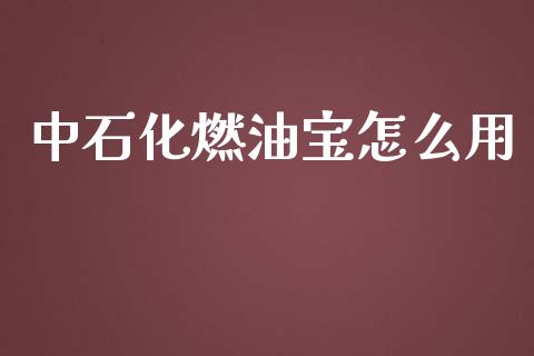 中石化燃油宝怎么用_https://m.jnbaishite.cn_投资管理_第1张