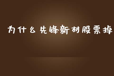 为什么先锋新材股票掉_https://m.jnbaishite.cn_财经新闻_第1张