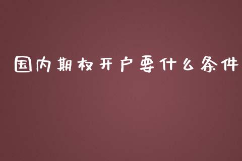 国内期权开户要什么条件_https://m.jnbaishite.cn_财经新闻_第1张