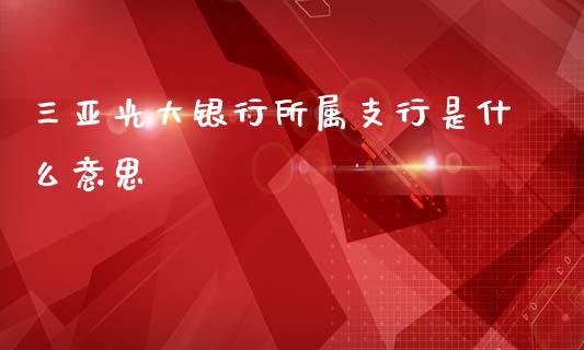 三亚光大银行所属支行是什么意思_https://m.jnbaishite.cn_财经新闻_第1张