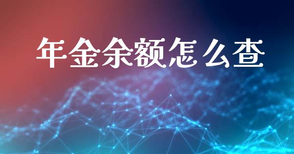 年金余额怎么查_https://m.jnbaishite.cn_金融市场_第1张