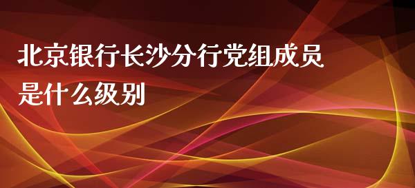 北京银行长沙分行党组成员是什么级别_https://m.jnbaishite.cn_期货研报_第1张