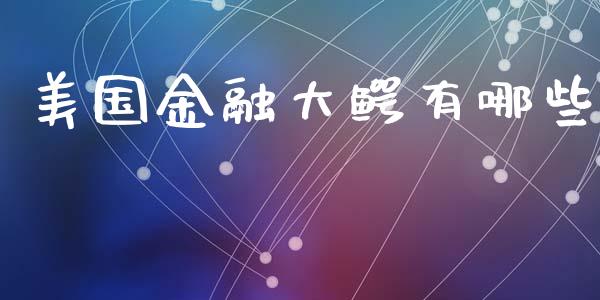 美国金融大鳄有哪些_https://m.jnbaishite.cn_金融市场_第1张