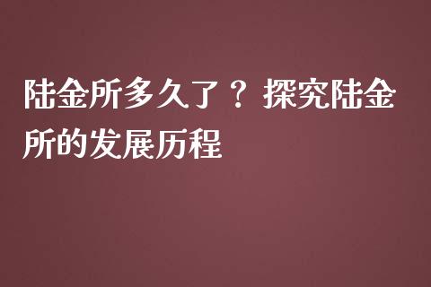陆金所多久了？ 探究陆金所的发展历程_https://m.jnbaishite.cn_投资管理_第1张