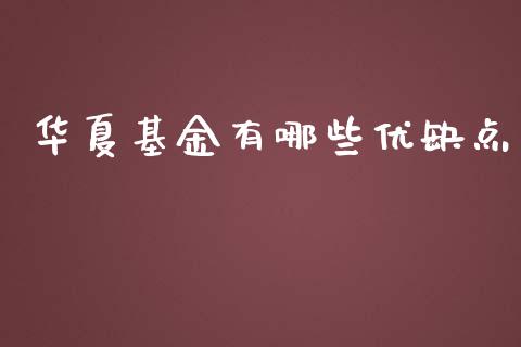 华夏基金有哪些优缺点_https://m.jnbaishite.cn_投资管理_第1张