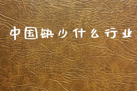 中国缺少什么行业_https://m.jnbaishite.cn_财经新闻_第1张
