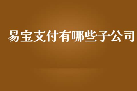 易宝支付有哪些子公司_https://m.jnbaishite.cn_期货研报_第1张