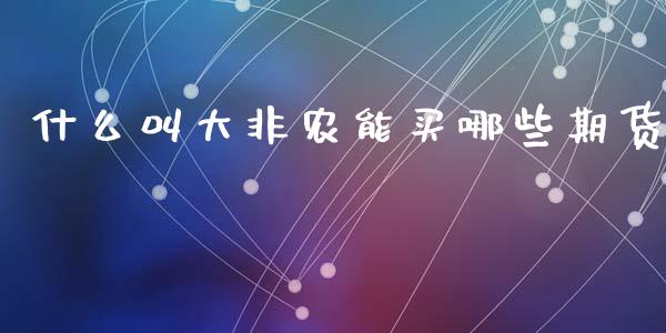 什么叫大非农能买哪些期货_https://m.jnbaishite.cn_财经新闻_第1张