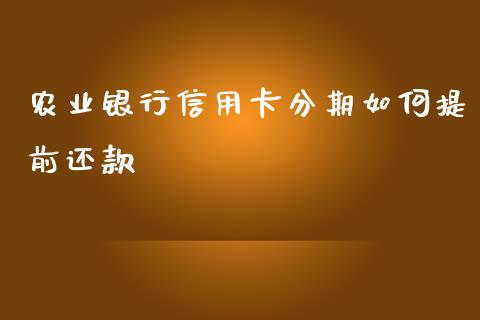 农业银行信用卡分期如何提前还款_https://m.jnbaishite.cn_投资管理_第1张