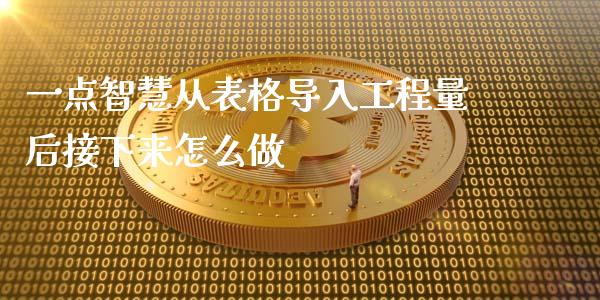 一点智慧从表格导入工程量后接下来怎么做_https://m.jnbaishite.cn_财经新闻_第1张