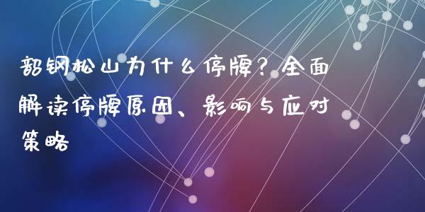 韶钢松山为什么停牌？全面解读停牌原因、影响与应对策略_https://m.jnbaishite.cn_期货研报_第1张
