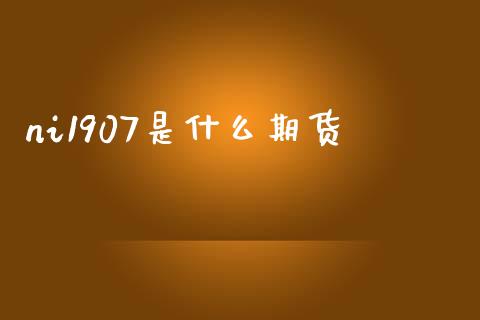 ni1907是什么期货_https://m.jnbaishite.cn_期货研报_第1张