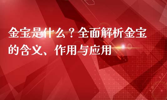 金宝是什么？全面解析金宝的含义、作用与应用_https://m.jnbaishite.cn_财经新闻_第1张