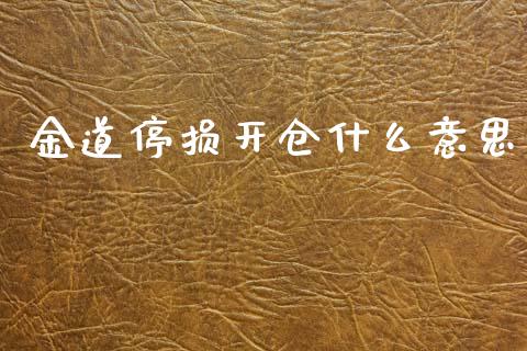 金道停损开仓什么意思_https://m.jnbaishite.cn_期货研报_第1张