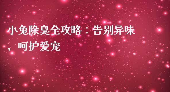 小兔除臭全攻略：告别异味，呵护爱宠_https://m.jnbaishite.cn_财经新闻_第1张